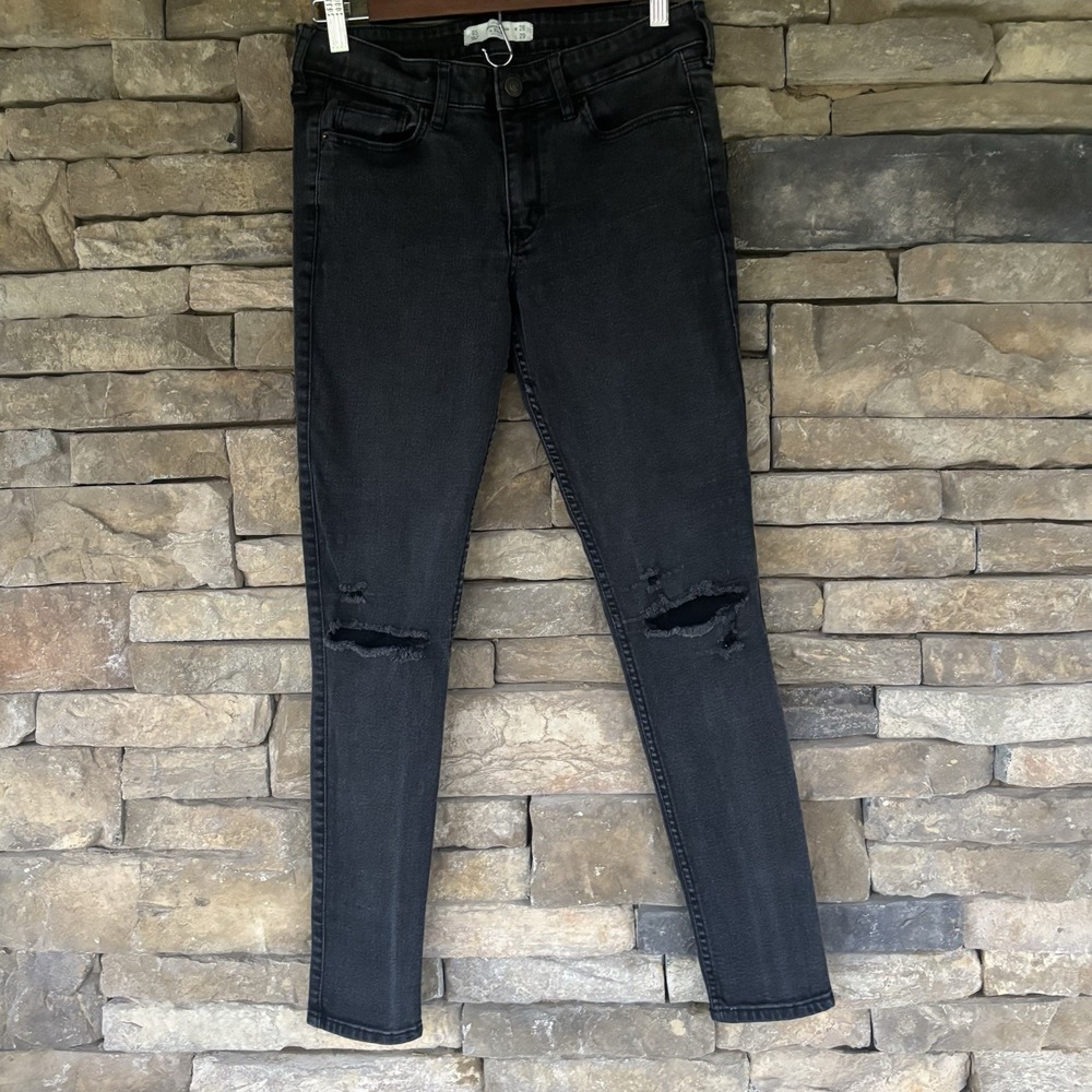 Abercrombie & Fitch Womens Black Super Skinny Jeans 28x29 Signature‎ Collection